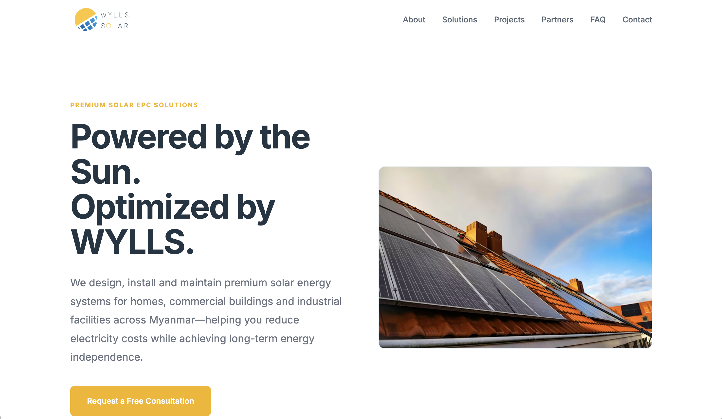 WYLLS Solar website preview